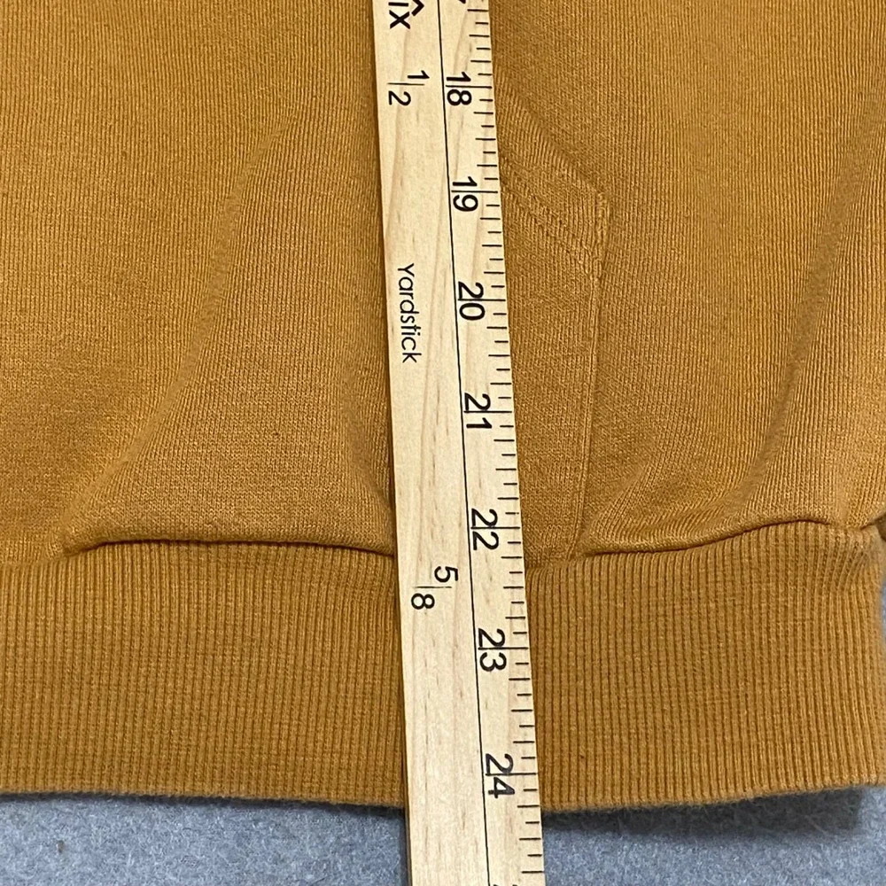 Alo Yoga Accolade Hoodie Mustard Yellow Ochre Chrome Logo Sweatshirt XS